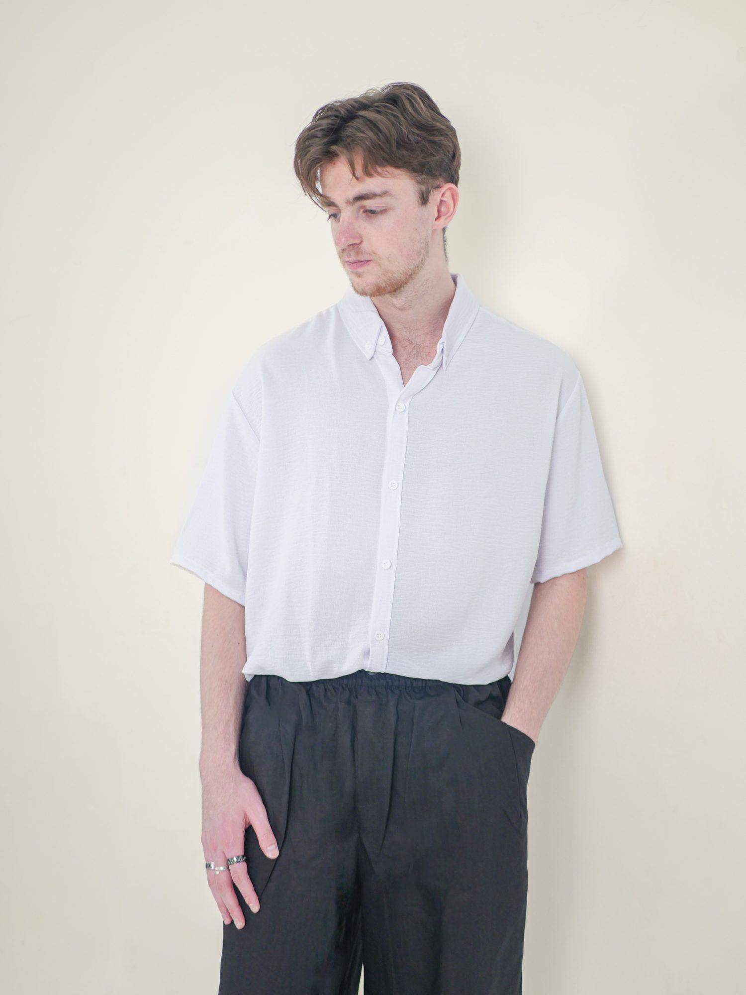 Alternative view of Slub-Crêpe Short-Sleeve Shirt