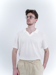 Seagull polo with linen-spun knit shirt